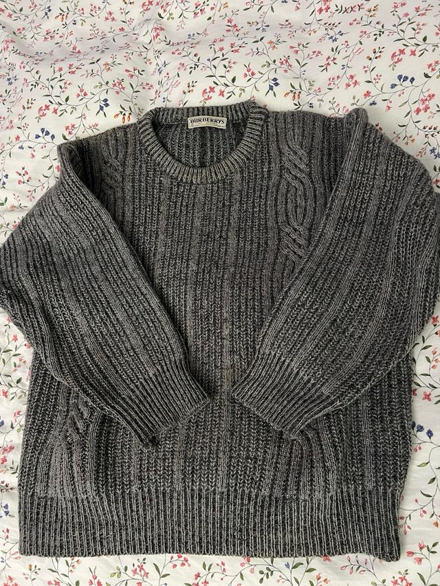 Jersey Burberry Gris Punto Trenzado
