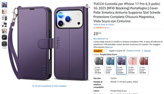 TUCCH Custodia per iPhone 17 Pro 6,3-pollici 5G