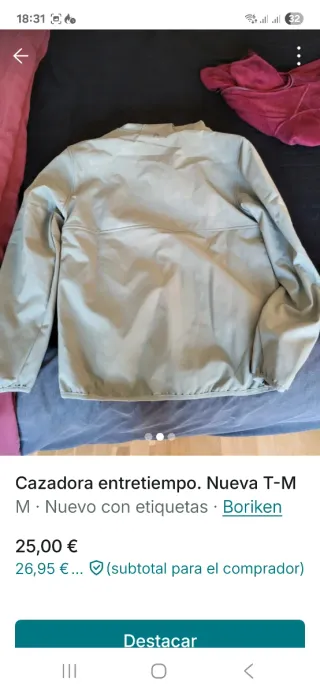 Cazadora ligera entretiempo verde M