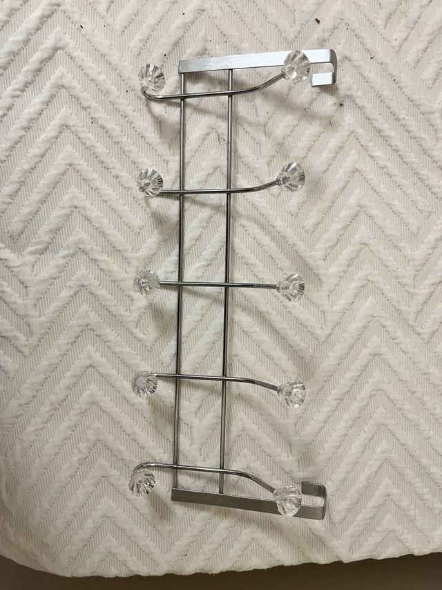 Colgador de puerta con 5 ganchos de cristal