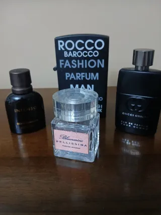 Bottigliette vuote profumi Gucci, D&G, Rocco Baroc