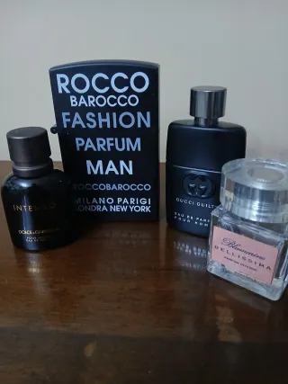 Bottigliette vuote profumi Gucci, D&G, Rocco Baroc