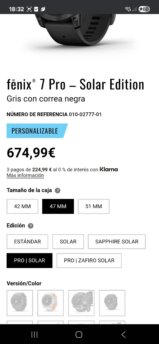 Garmin Fenix 7 Pro Solar Edition Gris