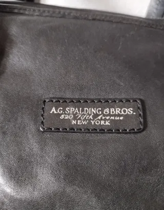 Borsa lavoro AG Spalding & Bros pelle nera