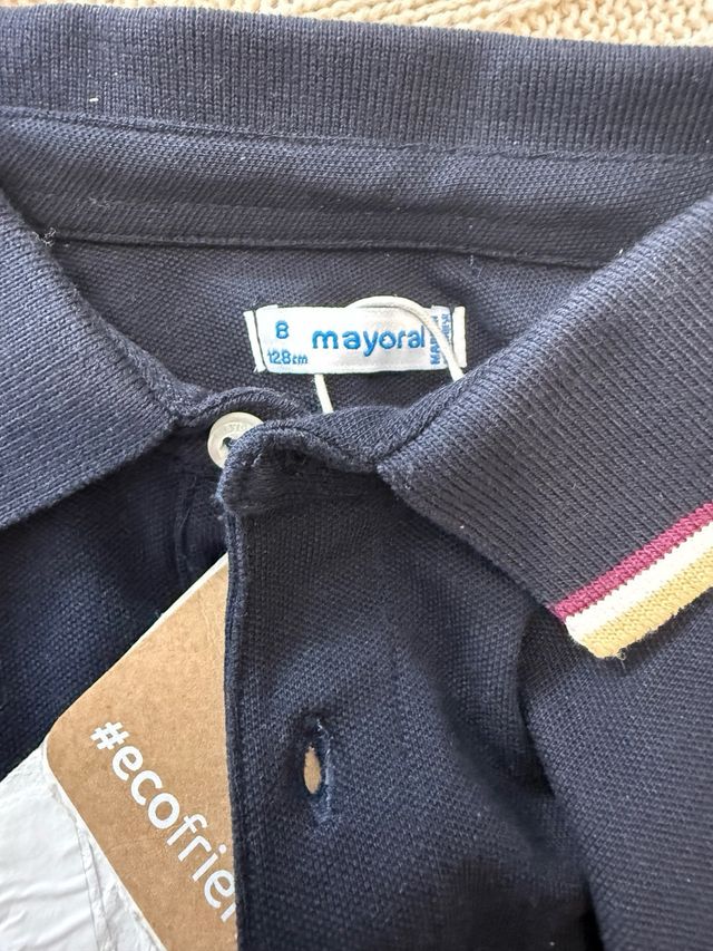 Polo Mayoral manga larga azul talla 8 años