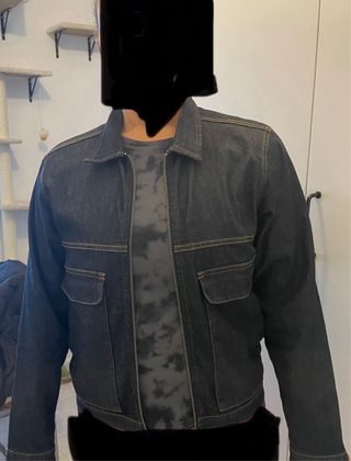Chaqueta vaquera azul y gris