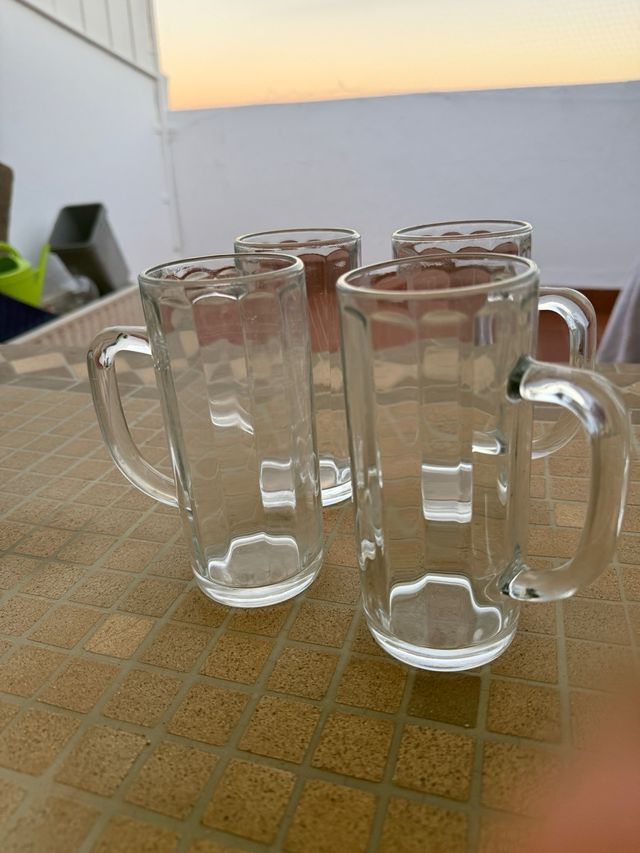 Jarras de cristal con asa (4 unidades)