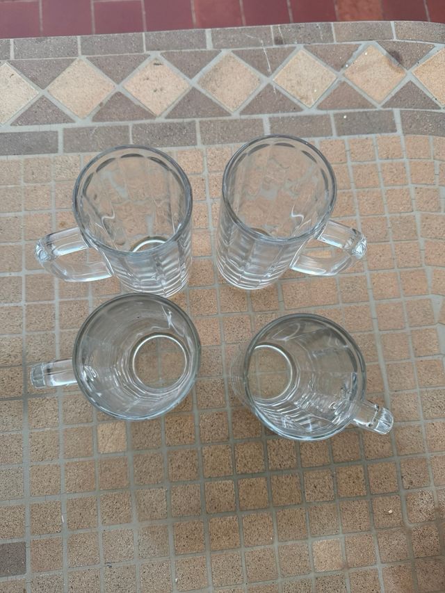 Jarras de cristal con asa (4 unidades)