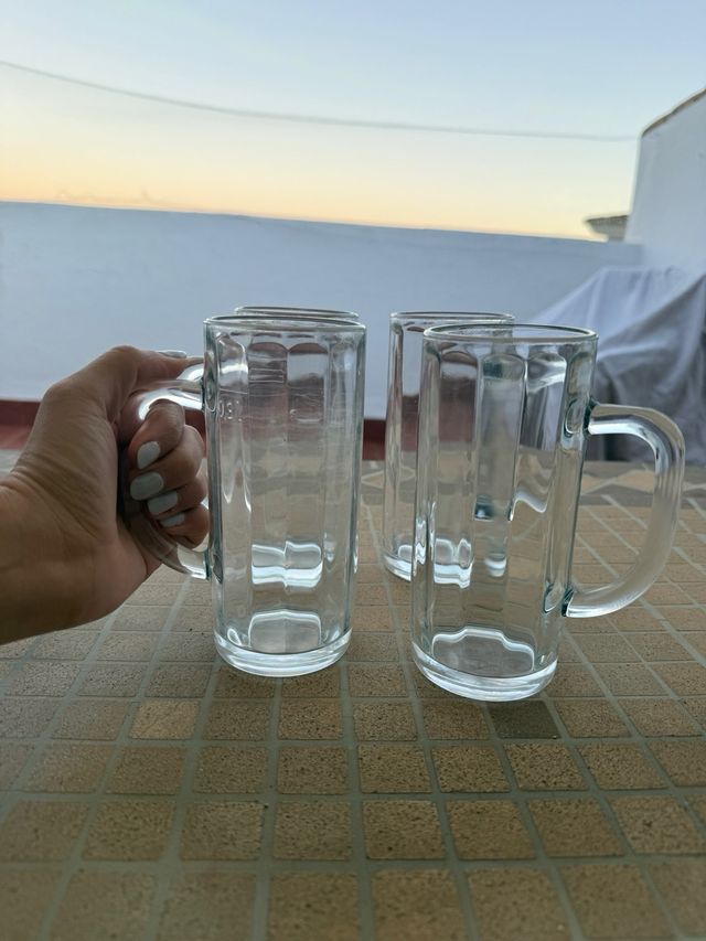Jarras de cristal con asa (4 unidades)