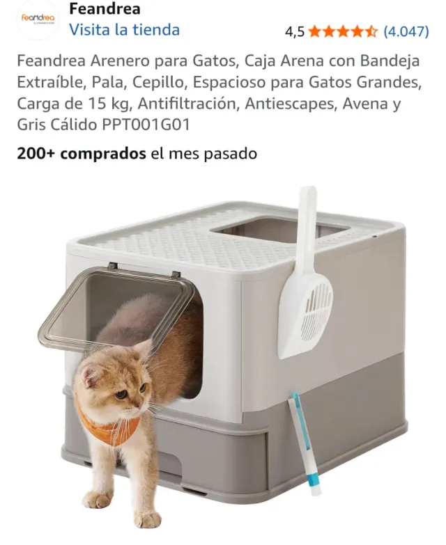 Caja Arena Gatos con Bandeja y Pala