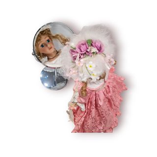 Espelho de Mesa Dupla Face Metal Cromado