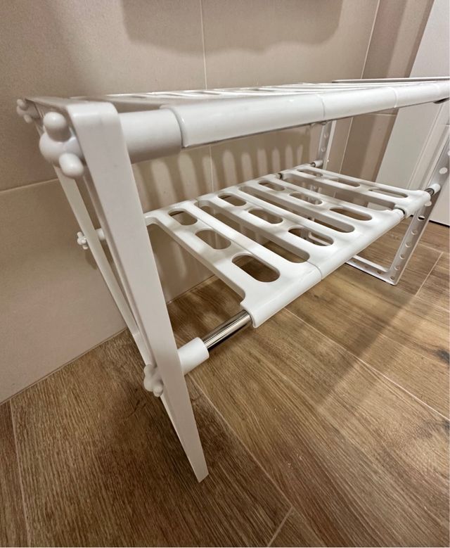 Estantería 2 niveles blanca Extensible