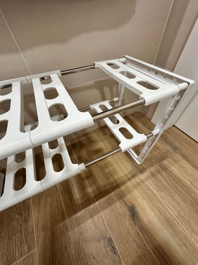 Estantería 2 niveles blanca Extensible