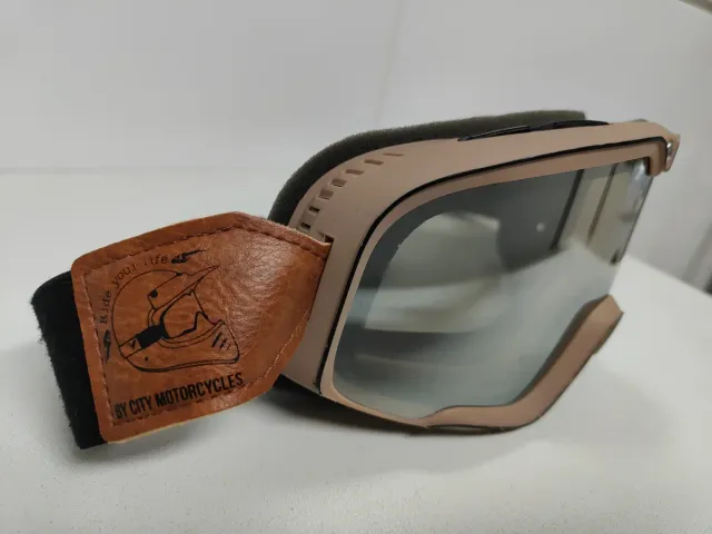 Gafas de moto vintage cuero