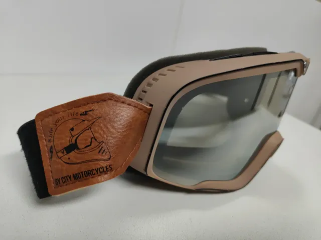 Gafas de moto vintage cuero