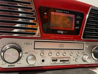 Giradischi, Radio CD MP3 Bigben Rosso e Argento