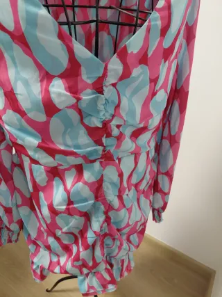 Vestido Kling Turquesa y Rosa Talla XL