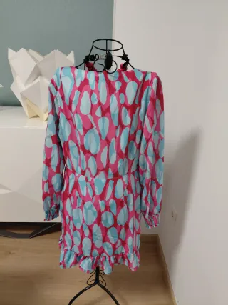 Vestido Kling Turquesa y Rosa Talla XL