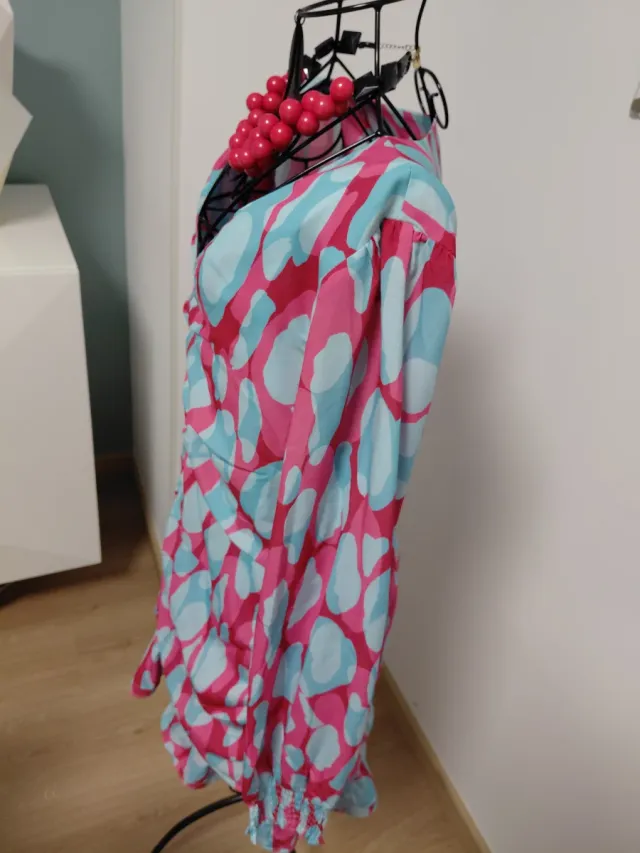 Vestido Kling Turquesa y Rosa Talla XL