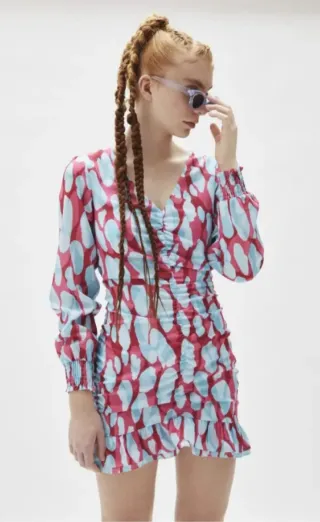 Vestido Kling Turquesa y Rosa Talla XL