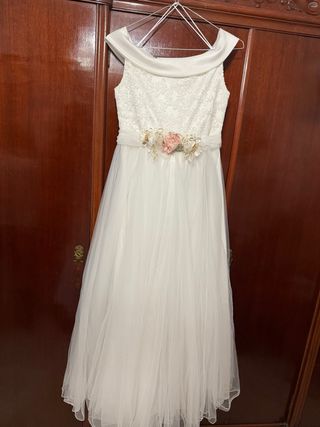 Vestido comunión palabra de honor T.120
