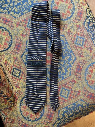 Corbata Cellini Seda Azul y Dorado