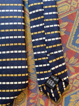 Corbata Cellini Seda Azul y Dorado