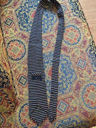 Corbata Cellini Seda Azul y Dorado