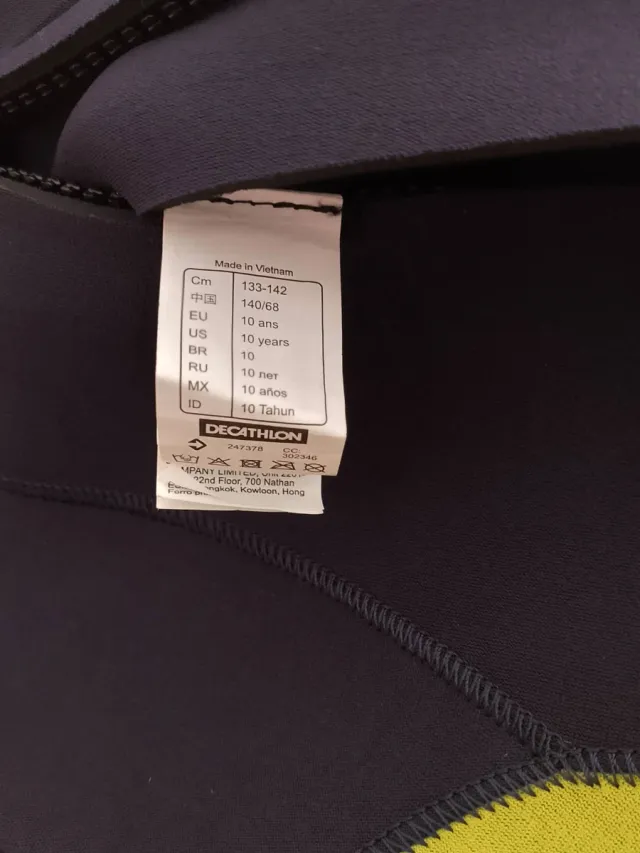 Traje de neopreno OLAIAN azul y amarillo