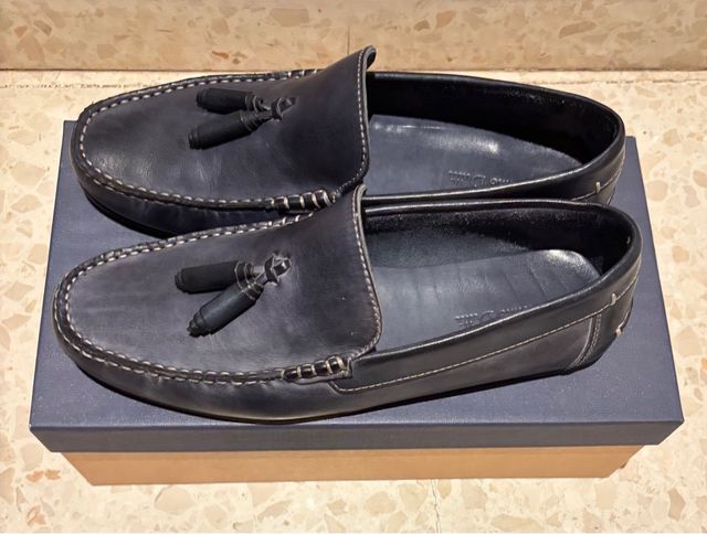 Mocasines borlas Massimo Dutti Piel Azul Talla 43
