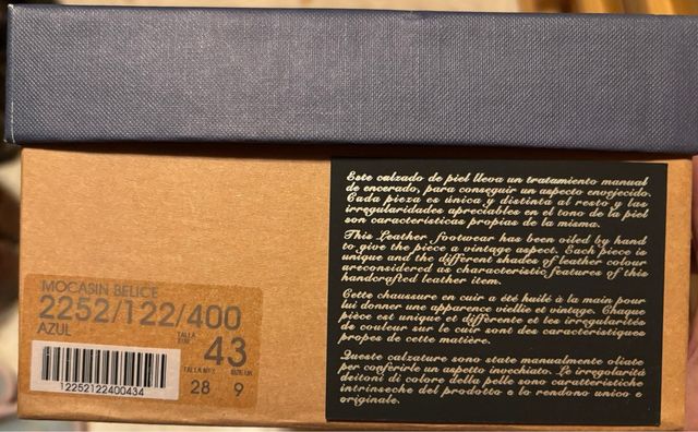 Mocasines borlas Massimo Dutti Piel Azul Talla 43