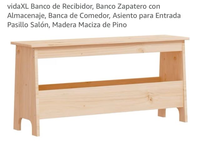 Banco de madera para interior estilo nordico .