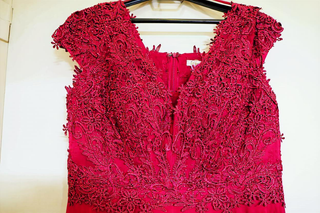 Vestido Sirena Rubí Pedrería Celebración