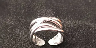 Anillo Plata Ajustable Diseño Trenzado