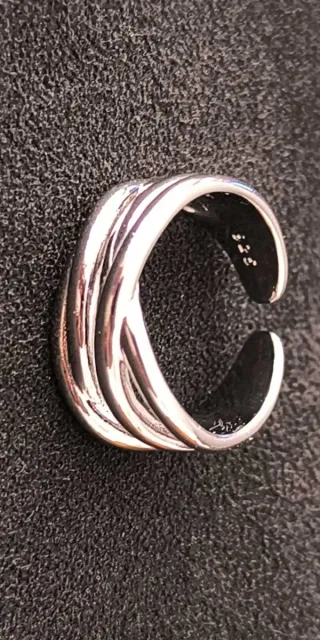 Anillo Plata Ajustable Diseño Trenzado