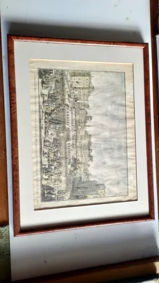 Serigrafia antica Firenze 1738 Piazza S. Croce