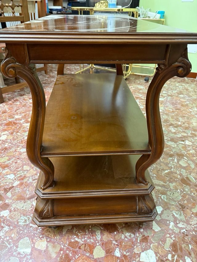 Mesa auxiliar vintage madera 2 estantes