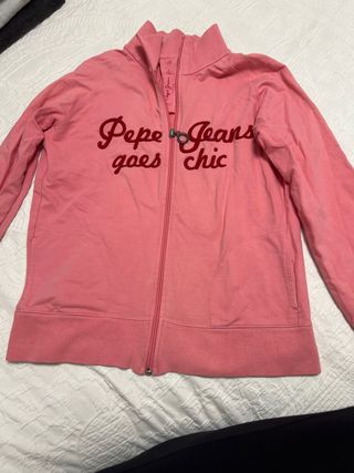 Sudadera Pepe Jeans rosa con cremallera