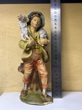 Pastore presepe d’epoca 20-21cm cartapesta e gesso