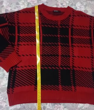 Maglione caldo Calliope simil tartan L oversize