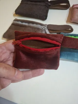 Lote 5 monederos hechos a mano