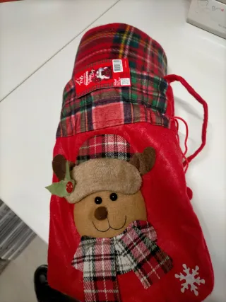 Sacchetto regalo Natale con renna plaid