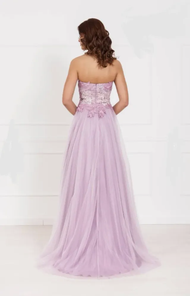 Vestido de fiesta rosa/morado nuevo T.42