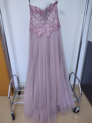 Vestido de fiesta rosa/morado nuevo T.42