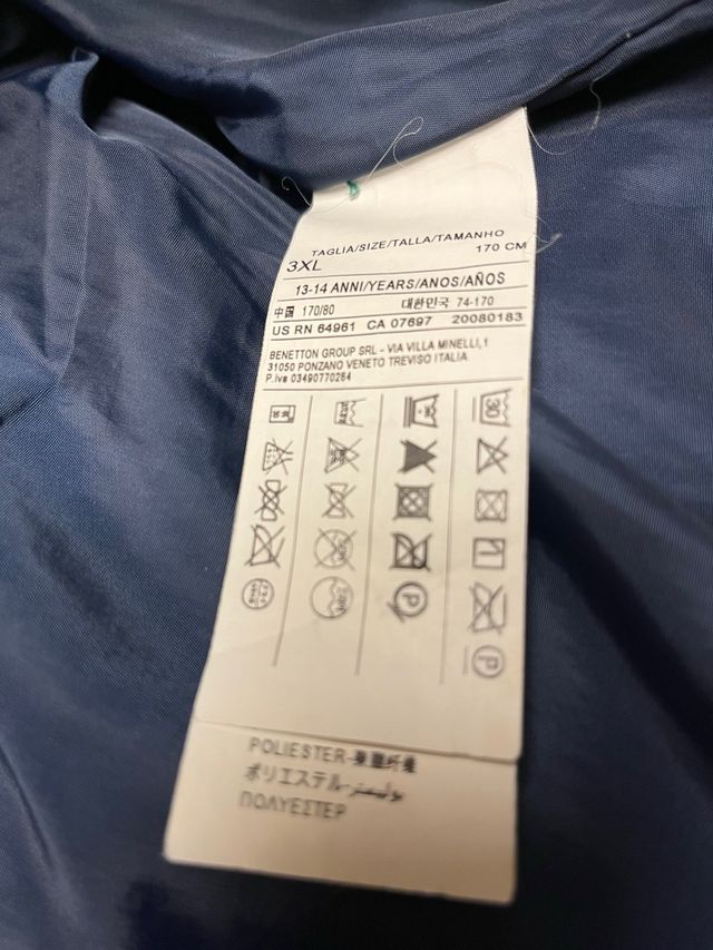 Anorak Benetton de niño verde