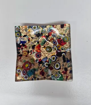 Plato cristal Murano pequeño cuadrado