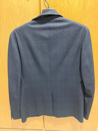 Americana Mango Azul Marino cuadros sin usar.