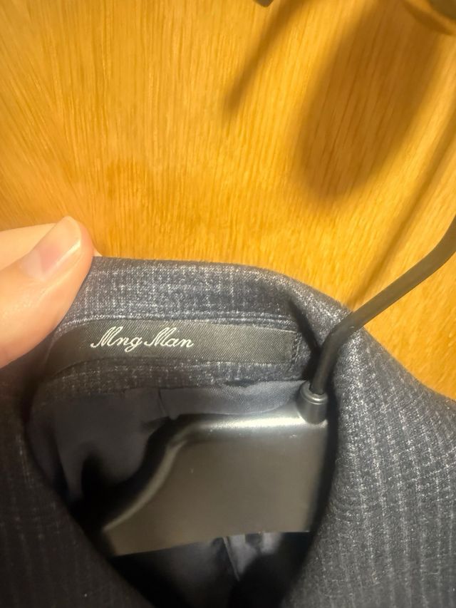 Americana Mango Azul Marino cuadros sin usar.