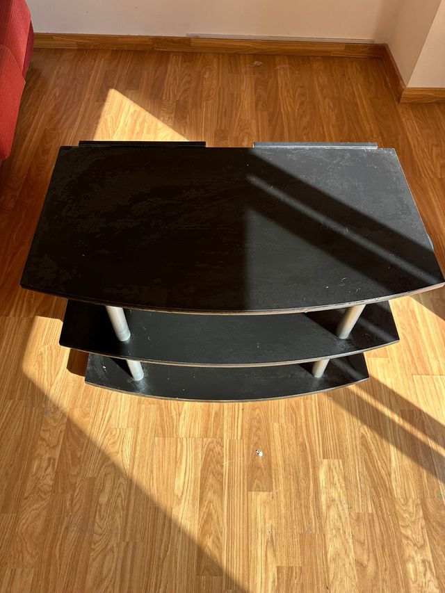 Mueble de salón negro 3 estantes