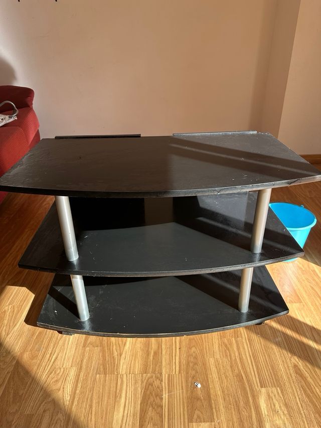 Mueble de salón negro 3 estantes